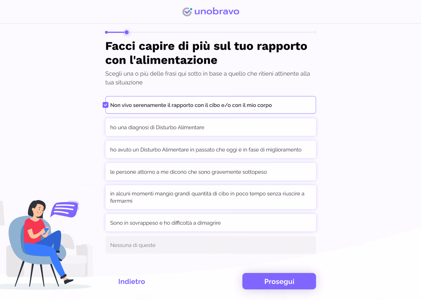 Cuestionario de matching de Unobravo