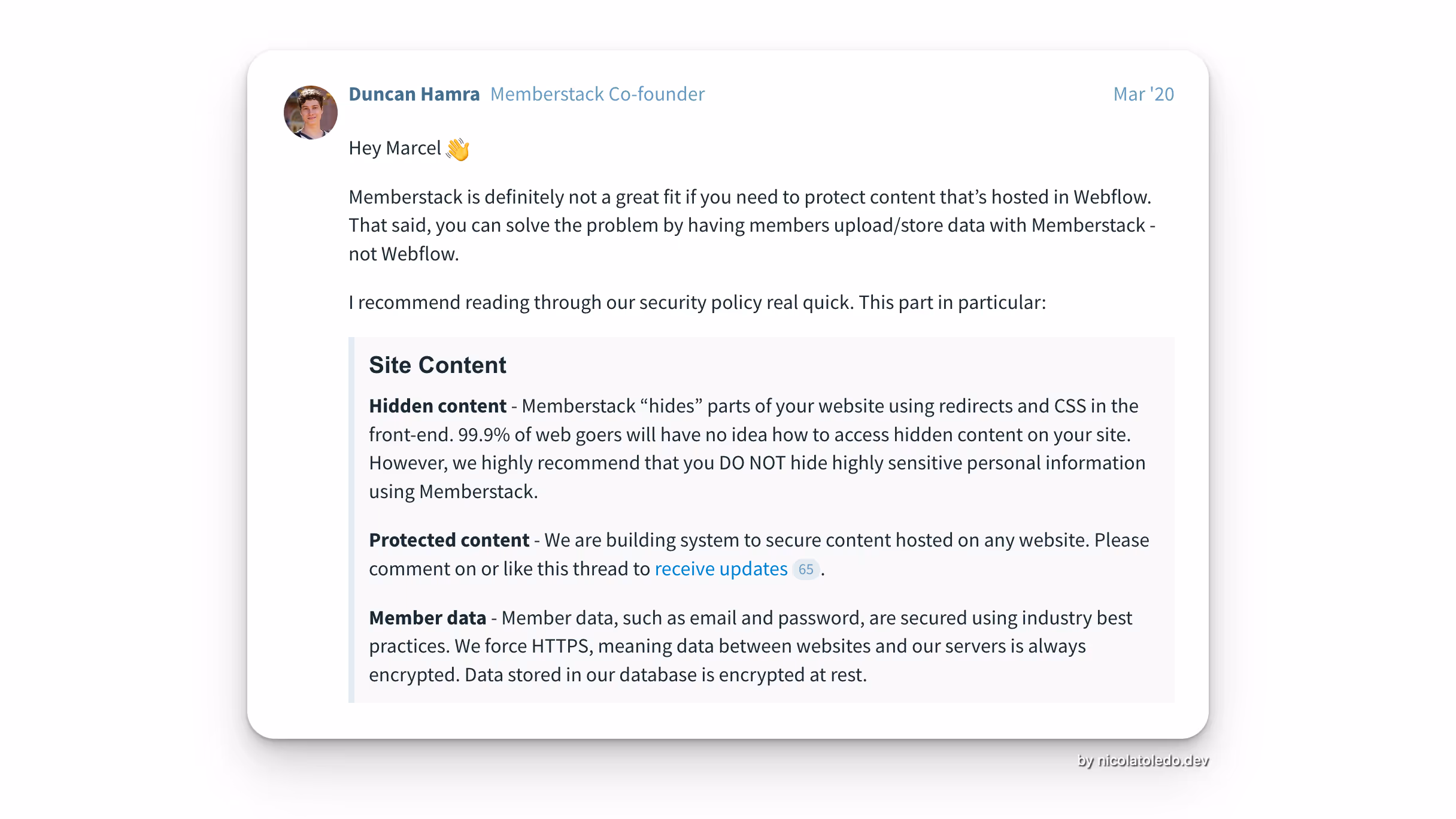 Duncan Hamra, Memberstack co-founder, explains how frontend protection works, and when not to use it.